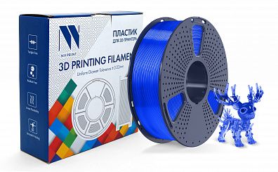 Филамент NVPRINT PLA+ Trasparent Blue для 3D печати диаметр 1.75мм  длина 330 метров  масса 1 кг